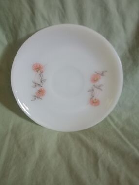 Vintage Fire King Fleurette Tea Cup Saucer Plate Replacement 5 3/4" Diameter